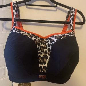 Panache sports bra, 34H, black & coral color